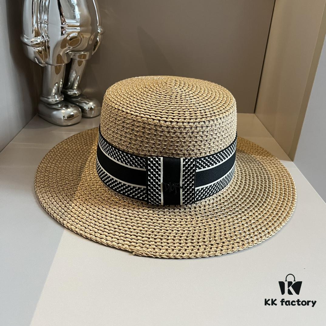 Dior New Flat-Crown Hat, 57cm Head Circumference, Fisherman Cap, Baseball Cap, Knit Hat