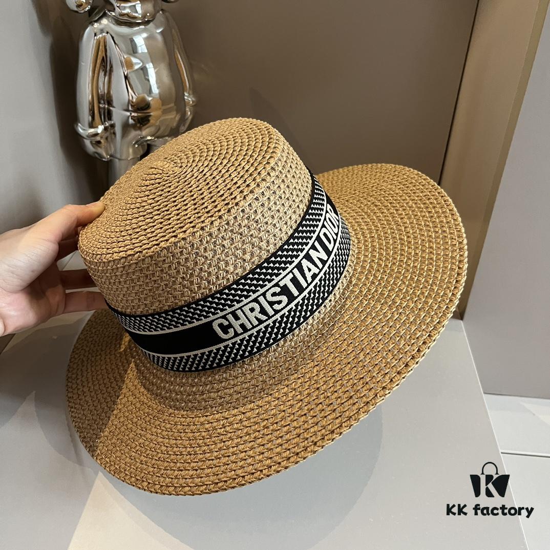 Dior New Flat-Crown Hat, 57cm Head Circumference, Fisherman Cap, Baseball Cap, Knit Hat