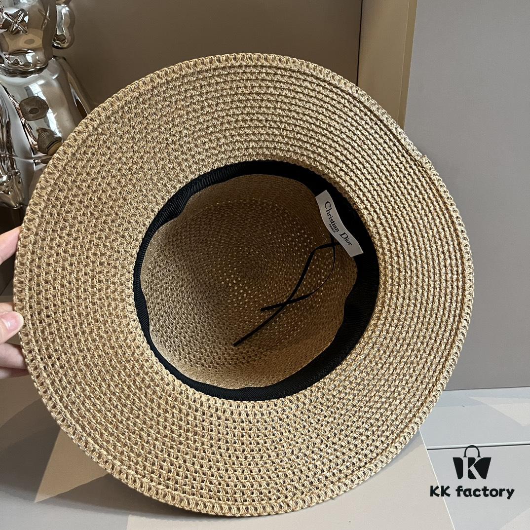 Dior New Flat-Crown Hat, 57cm Head Circumference, Fisherman Cap, Baseball Cap, Knit Hat