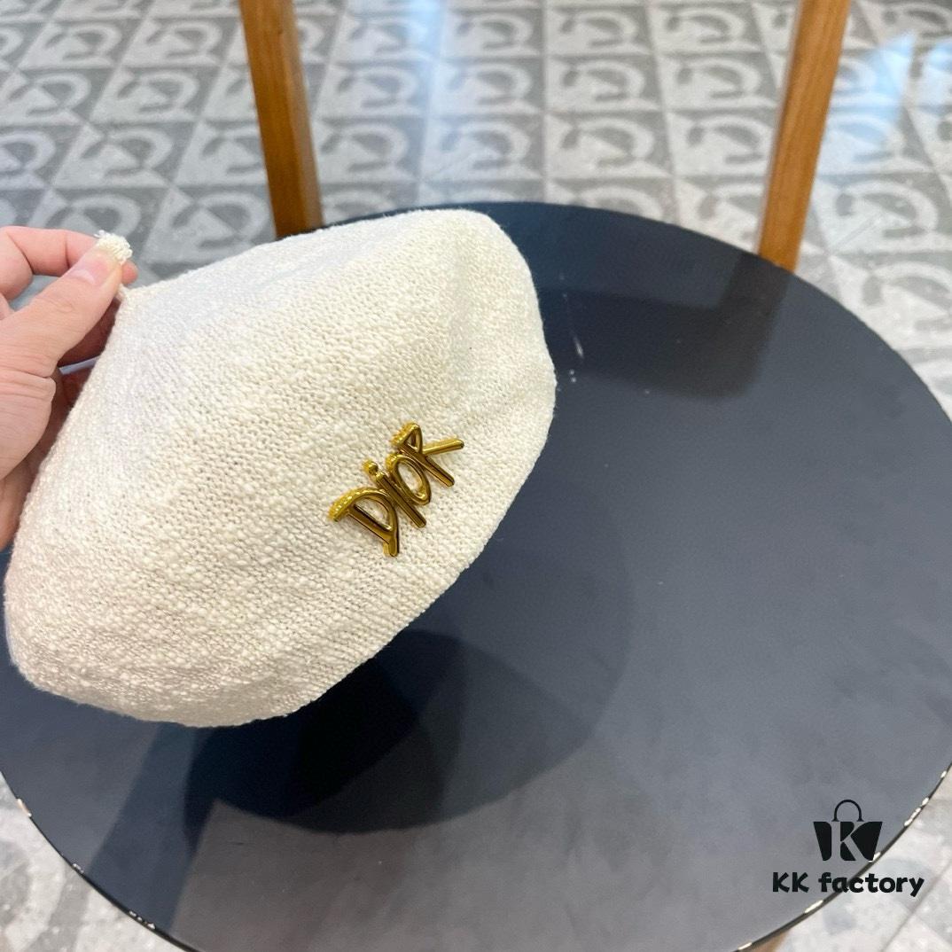 692fb4ab99f2d84055c872ff Dior 2024 New Solid Color Women's Beret, Slimming and Breathable for Spring and Summer, Artistic Pumpkin Hat, Painter Hat, Fisherman Cap, Baseball Cap, Knit Hat