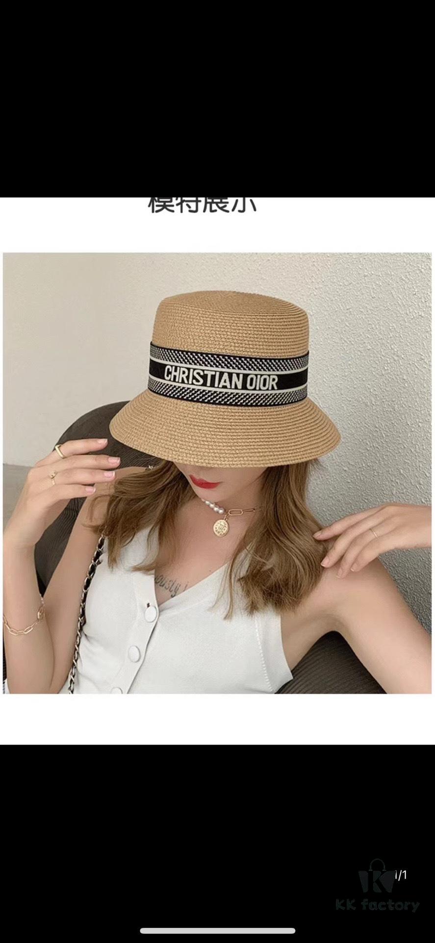 692fb4cc99f2d84055c8731a Dior-style Elegant PP Straw Small Bucket Sun Hat, Sweet and Delicate Design