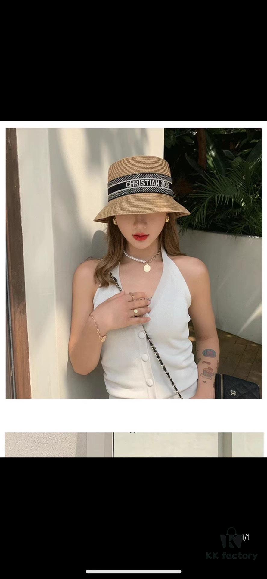 692fb4cf99f2d84055c8731e Dior-style Elegant PP Straw Small Bucket Sun Hat, Sweet and Delicate Design