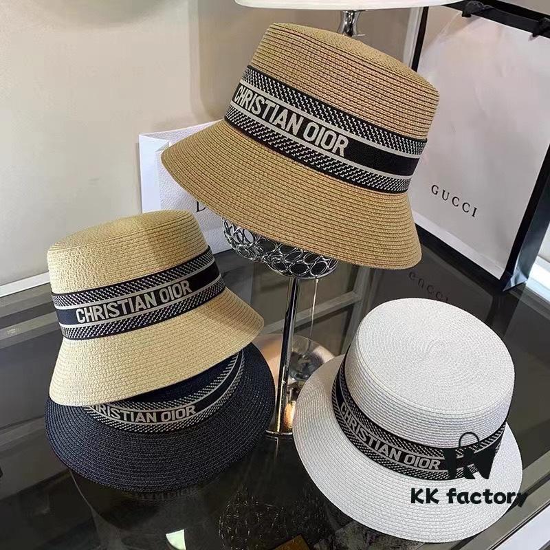 692fb4d199f2d84055c87320 Dior-style Elegant PP Straw Small Bucket Sun Hat, Sweet and Delicate Design
