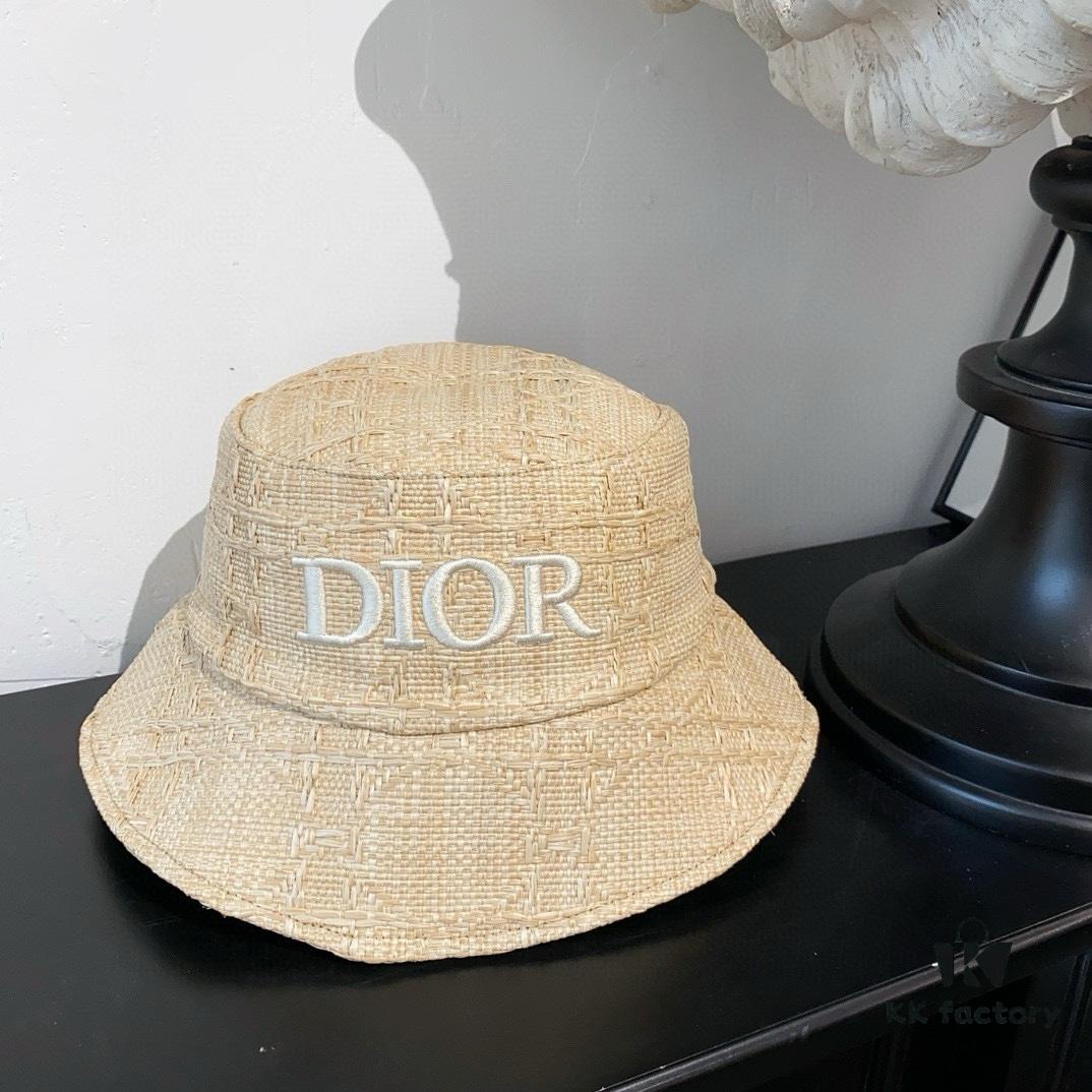 Dior New Embroidered Letter Straw Hat