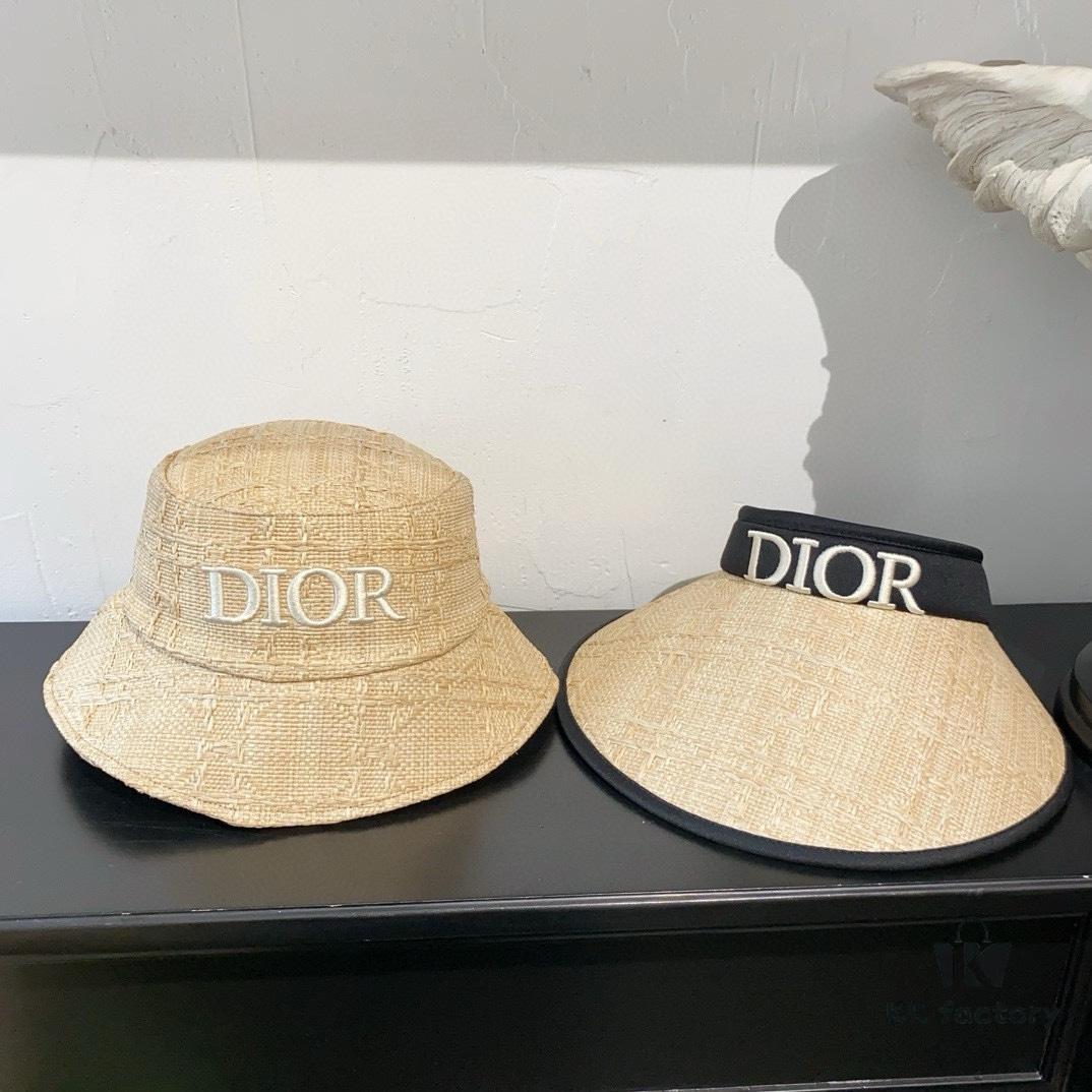Dior New Embroidered Letter Straw Hat