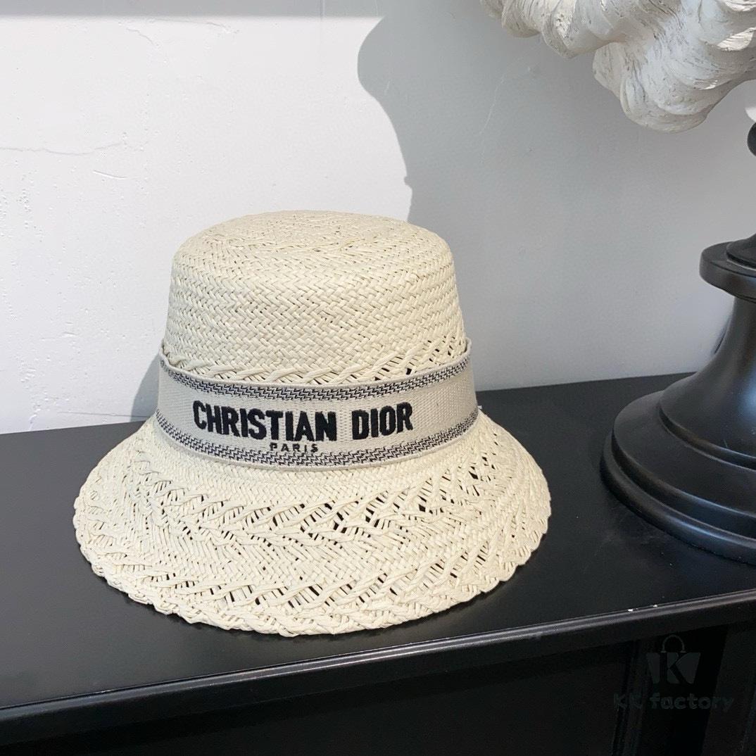 692fb4dc99f2d84055c8732b Dior New Embroidered Letter Webbing Straw Hat