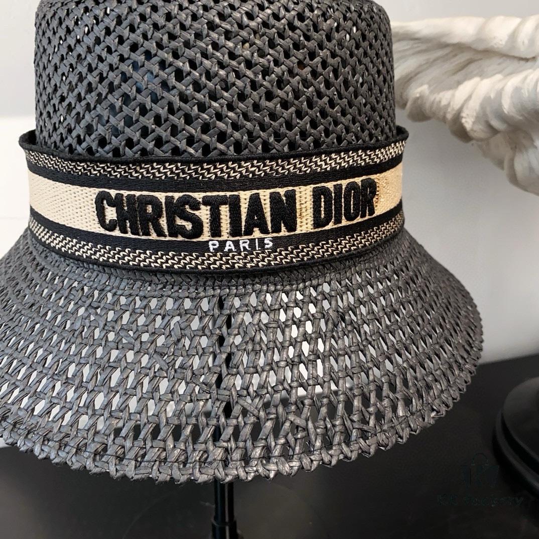 692fb4e199f2d84055c87332 Dior New Embroidered Letter Webbing Straw Hat