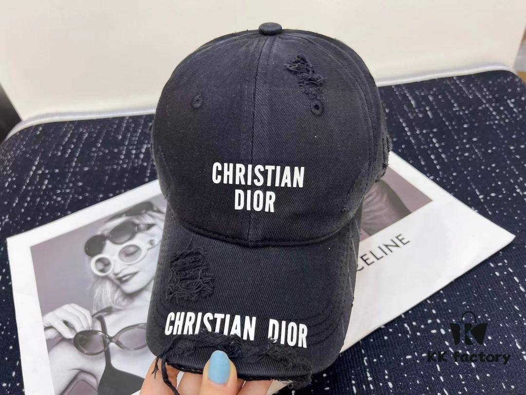 Dior - New Arrival Streetwear Denim Baseball Cap with Ripped Design, Stylish and Trendy Unisex Fashion Hat