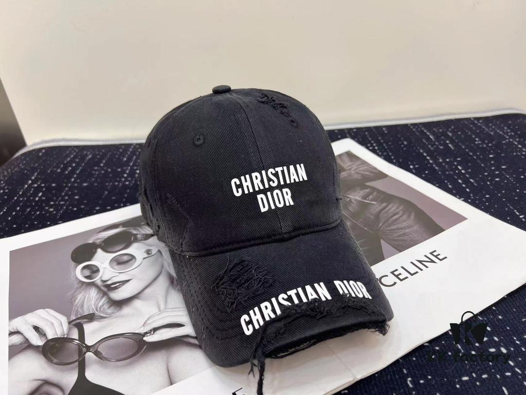 Dior - New Arrival Streetwear Denim Baseball Cap with Ripped Design, Stylish and Trendy Unisex Fashion Hat