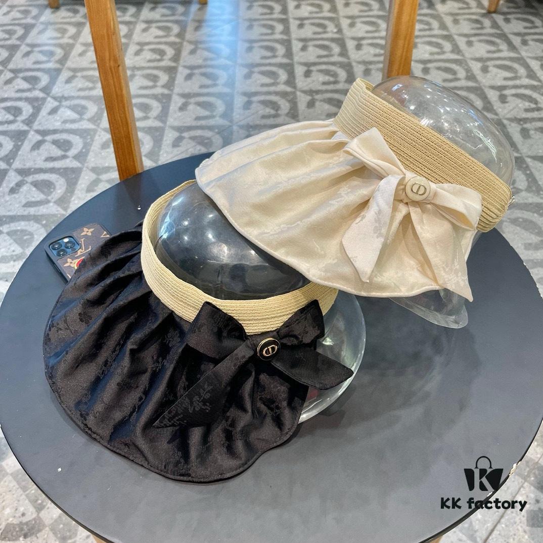 692fb51599f2d84055c87373 Dior Summer New Large-Brimmed Open-Top Hat for Women, Foldable Sun Hat for Beach Vacation, UV Protection Sun Hat, Fisherman Cap, Baseball Cap, Knit Hat