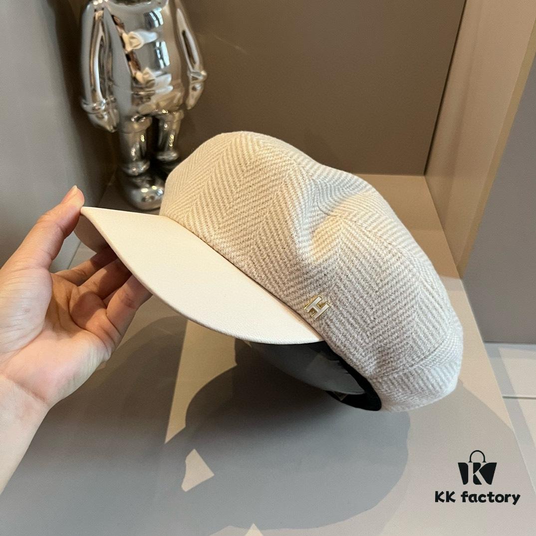 2024 Hermès New Wool Peaked Military Cap, Head Circumference 57cm