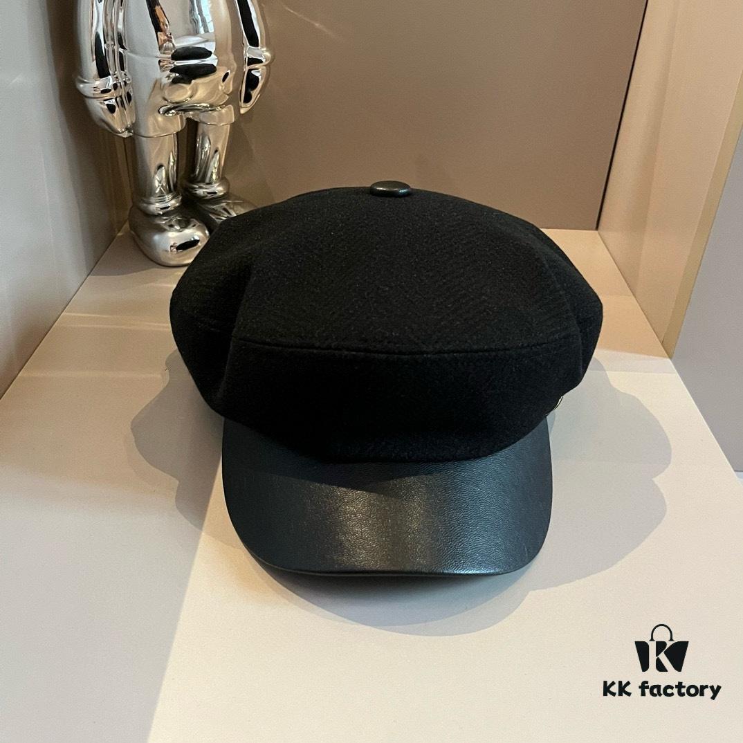 2024 Hermès New Wool Peaked Military Cap, Head Circumference 57cm