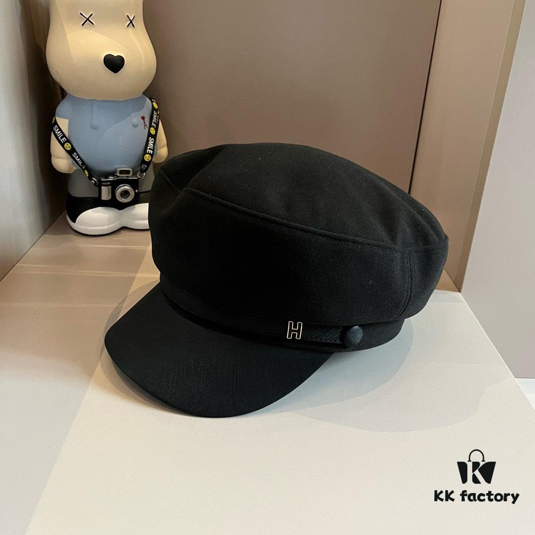 Hermes HERMES New Style Duckbill Military Cap, Head Circumference 57cm