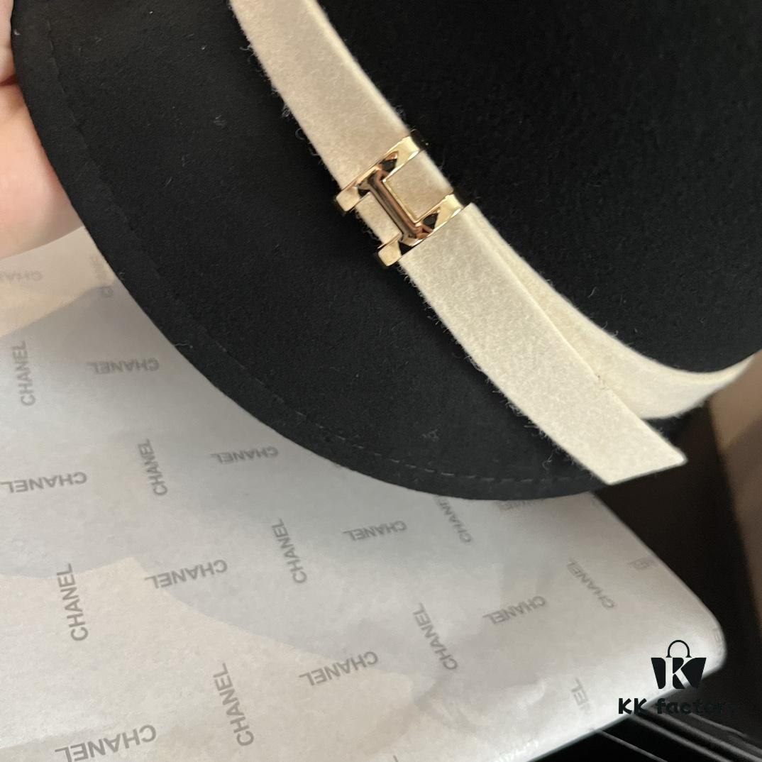 692fb57b99f2d84055c873da HEREMS Hermès 2024 Autumn/Winter New Wool Bucket Hat, 100% Wool, Irregular Cut Design, Fashionable Women's Essential, Head Circumference 57cm, Khaki White Black