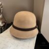 692fb58499f2d84055c873e2 HEREMS Hermès 2024 Autumn/Winter New Wool Fedora Hat, 100% Wool, Irregular Cut Design, Fashionable Women's Essential, Khaki White Black, Head Circumference 57cm