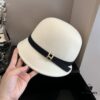692fb58b99f2d84055c873ea HEREMS Hermes 2024 Autumn/Winter New Wool Beanie Hat, 100% Wool, Irregular Cut Design, Fashionable Women's Essential, Head Circumference 57cm, Khaki White Black
