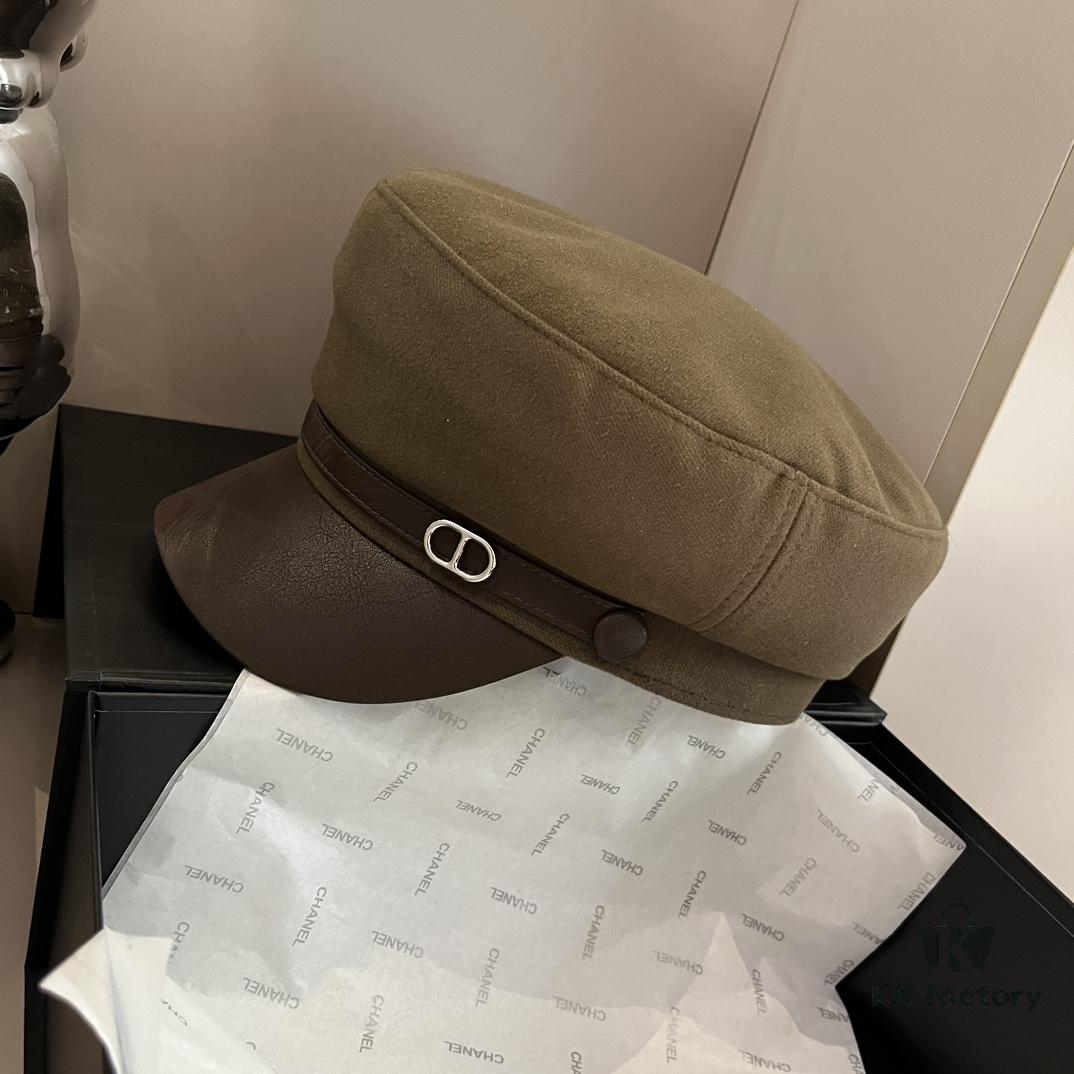 Hermes NEW Cap Military Style Duckbill Hat, Head Circumference 57cm