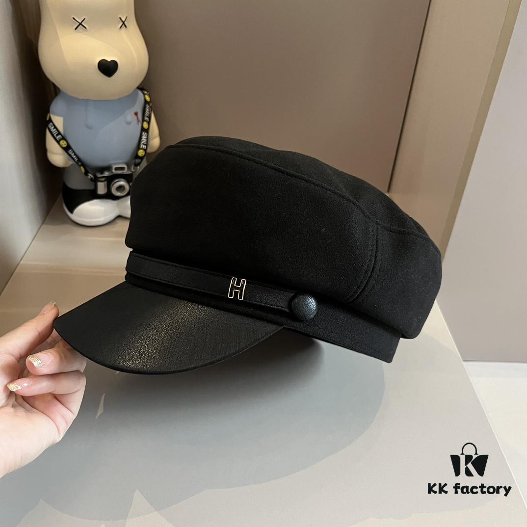 692fb5b299f2d84055c8741e Hermes NEW Peaked Military Cap, Head Circumference 57cm