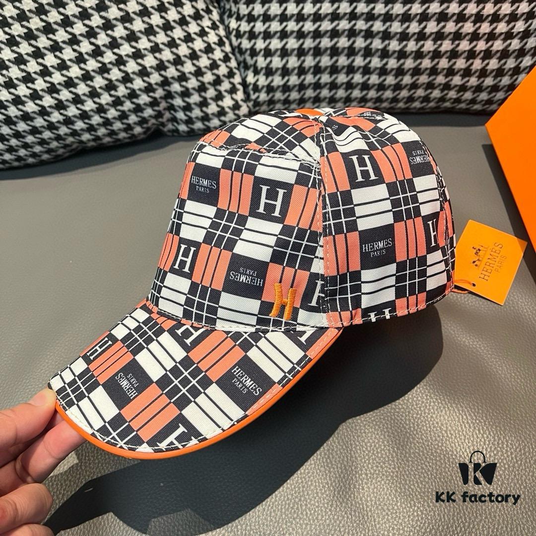 692fb5e599f2d84055c87467 Box bag, HERMÈS new original order baseball cap, H embroidered plaid, genuine mold custom-made, original breathable canvas fabric + top-layer cowhide, factory fine steel adjustable buckle, exquisite workmanship, stylish and handsome with excellent quality!