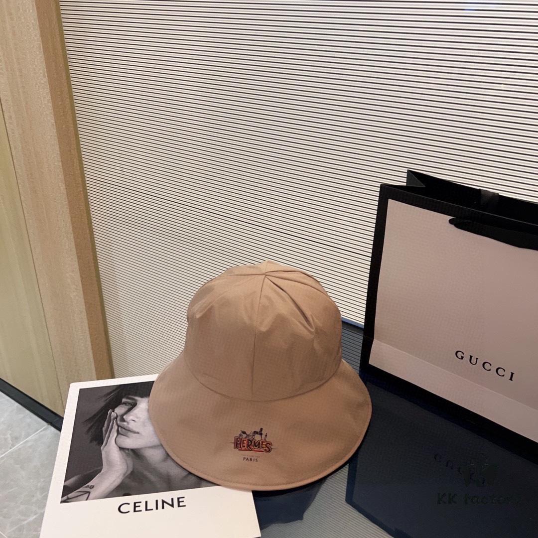 692fb63399f2d84055c874df Hermès 2024 New Dome Waterproof Smooth Material Fisherman Hat with Dust Bag