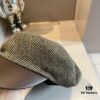 2024 Hermès Wool Newsboy Military Cap, Head Circumference 57cm