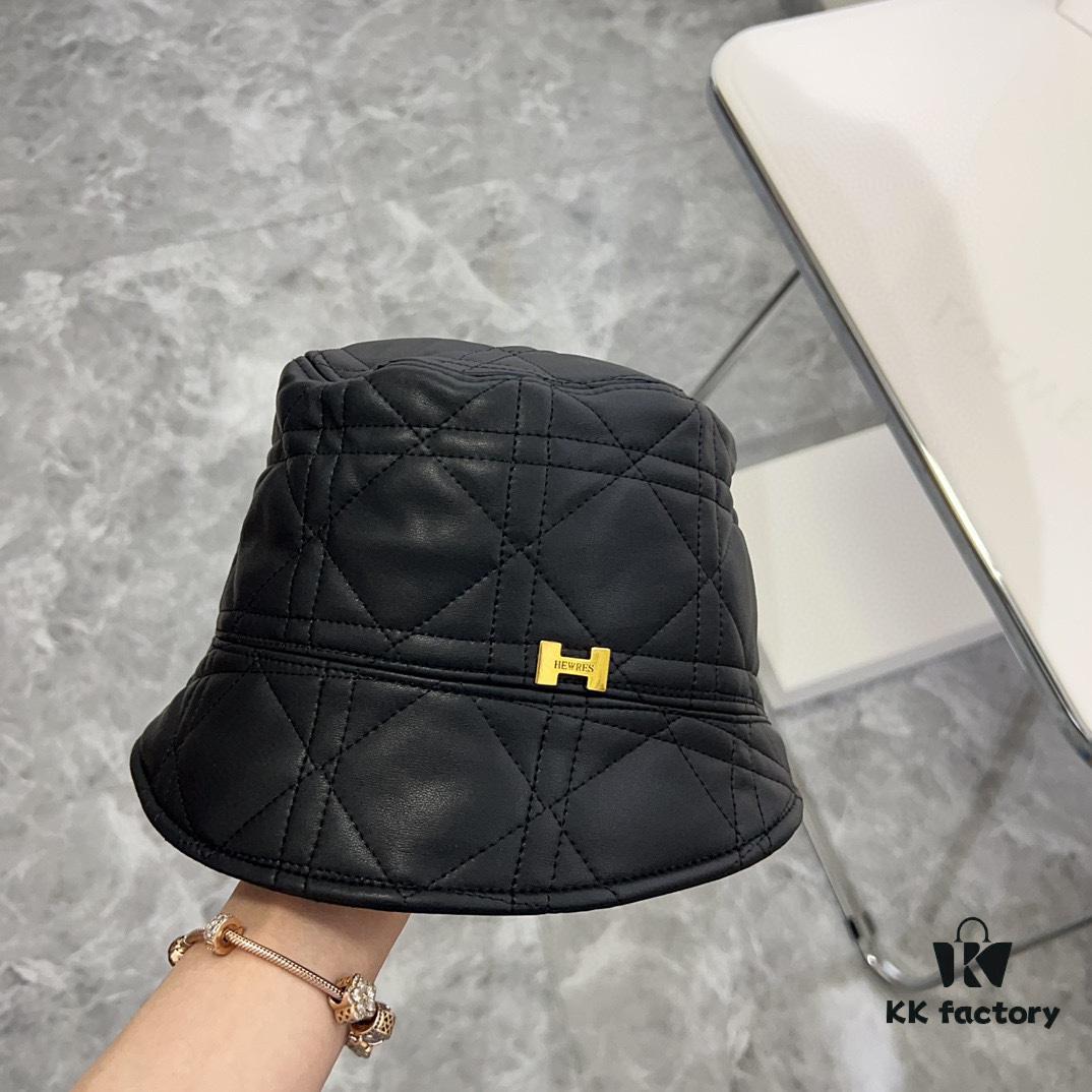 692fb68399f2d84055c87553 HERMES 2024 New Style Leather Quilted Irregular Fisherman Hat 💛 Dust Bag Included 🌈 Minimalist Design