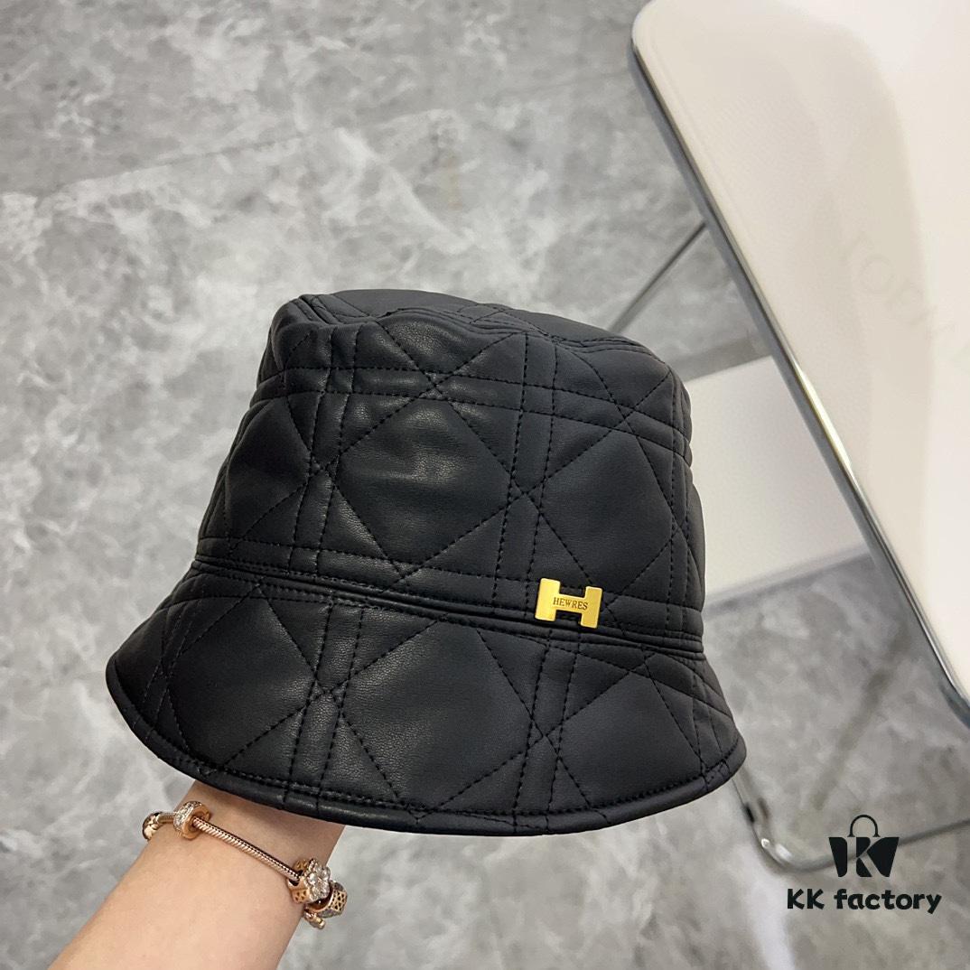 692fb68499f2d84055c87556 HERMES 2024 New Style Leather Quilted Irregular Fisherman Hat 💛 Dust Bag Included 🌈 Minimalist Design