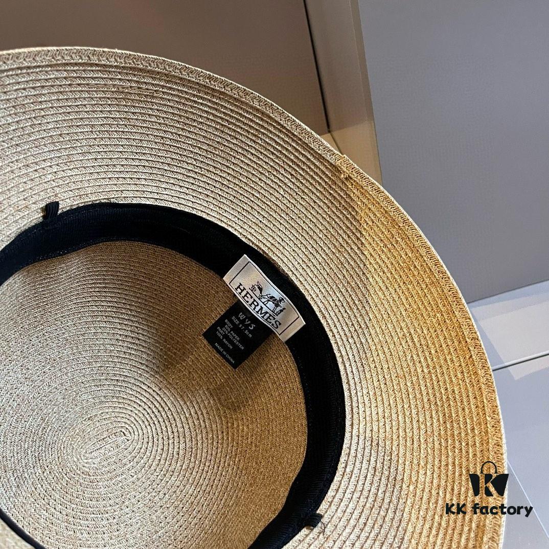 692fb68999f2d84055c8755f Hermes New Arrival Straw Hat, Made from Taiwanese Fine Straw, Simple and Elegant Style, Head Circumference 57cm