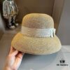 Hermes New Arrival Straw Hat, Made from Taiwanese Fine Straw, Simple and Elegant Aristocratic Style, Head Circumference 57cm