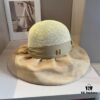 Hermès Straw Hat, Lantern Style, Socialite Fashion, Sun Protection Essential, Foldable, Head Circumference 57cm