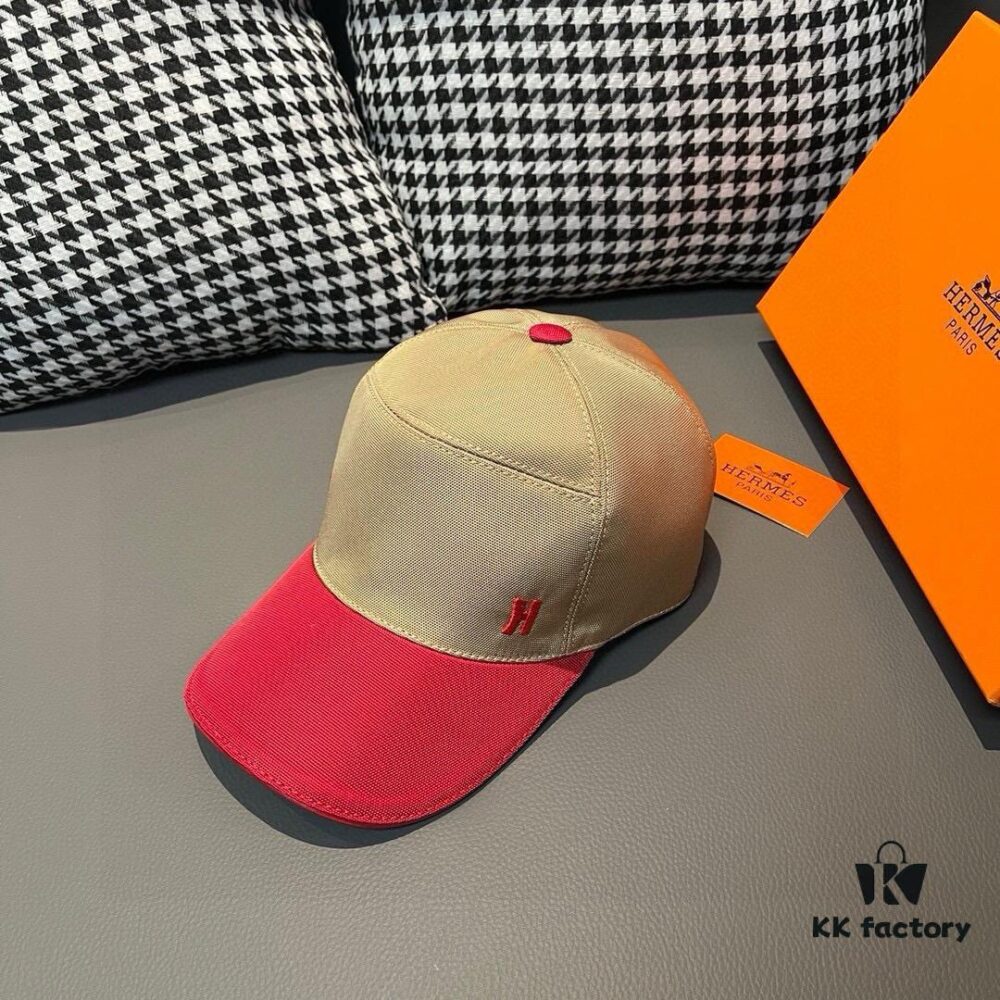 692fb6af99f2d84055c87596 Hermès Latest Original Design Baseball Cap, Color-Block H, Premium Canvas and Top Layer Leather