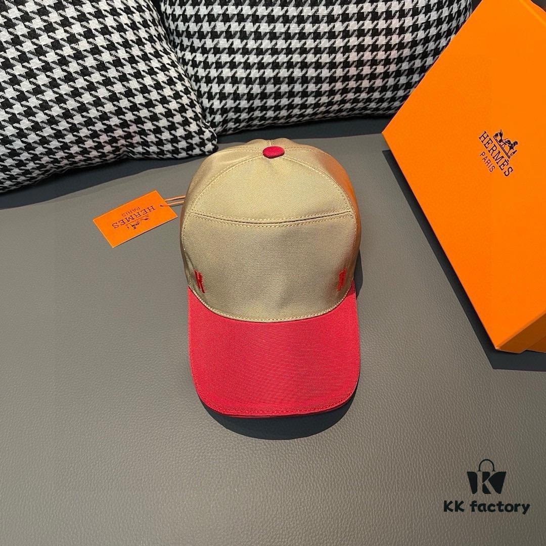 692fb6af99f2d84055c87597 Hermès Latest Original Design Baseball Cap, Color-Block H, Premium Canvas and Top Layer Leather