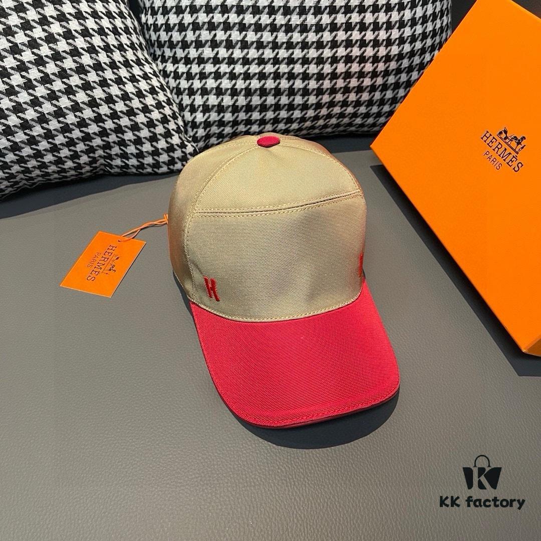 692fb6b199f2d84055c87598 Hermès Latest Original Design Baseball Cap, Color-Block H, Premium Canvas and Top Layer Leather