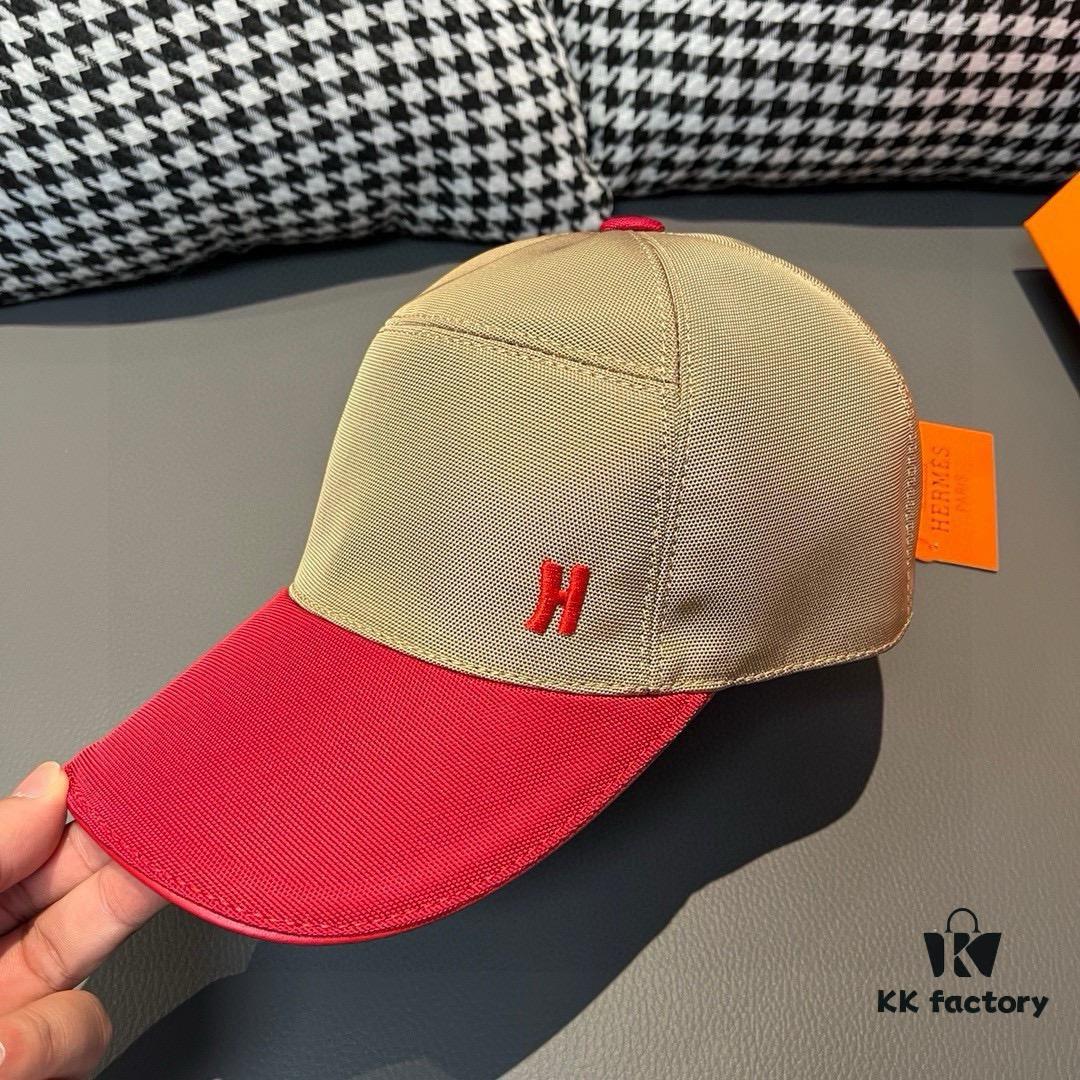 692fb6b199f2d84055c87599 Hermès Latest Original Design Baseball Cap, Color-Block H, Premium Canvas and Top Layer Leather