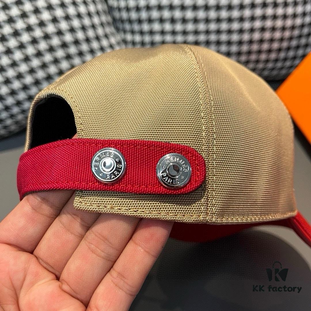 692fb6b399f2d84055c8759d Hermès Latest Original Design Baseball Cap, Color-Block H, Premium Canvas and Top Layer Leather