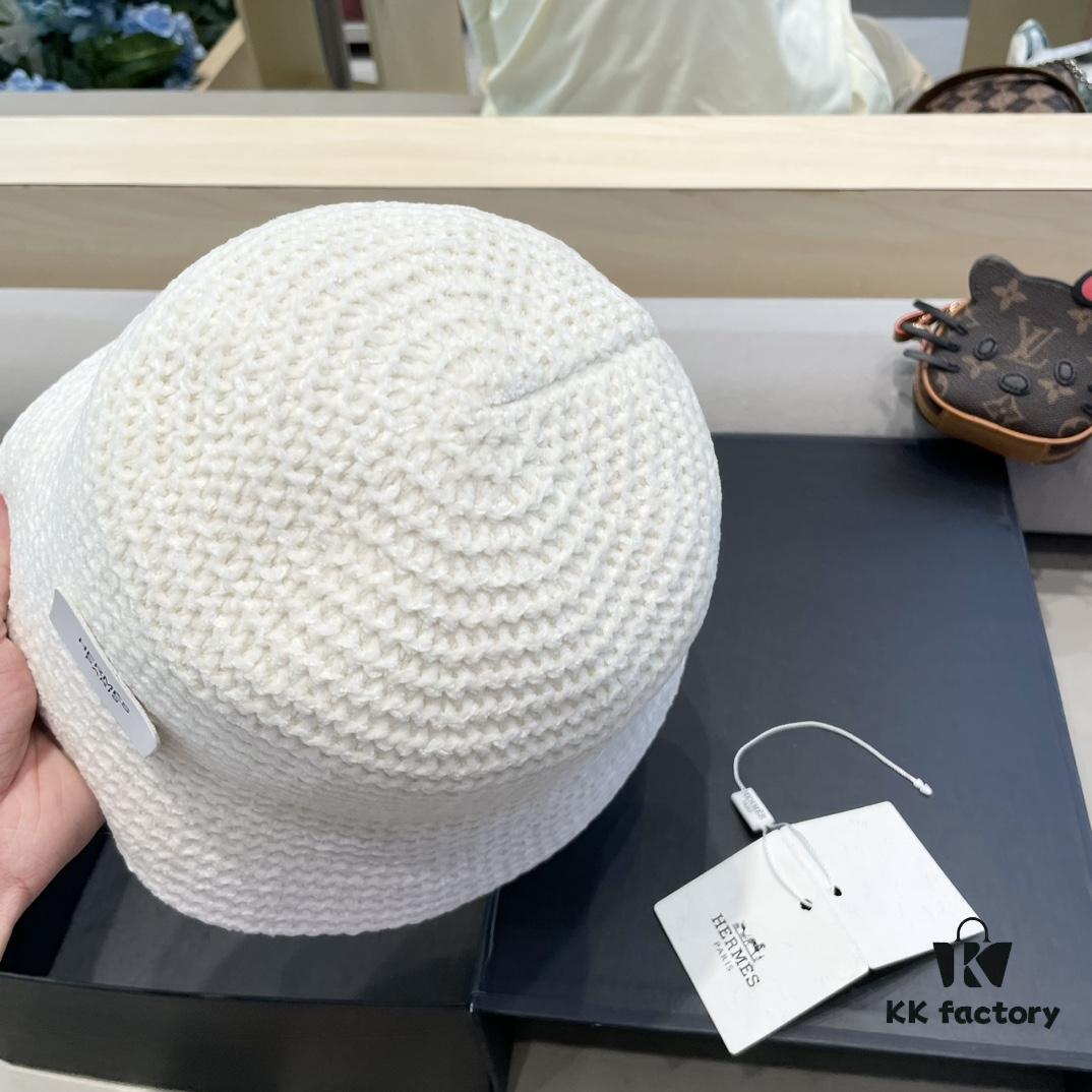 692fb6d499f2d84055c875d0 Hermes-style Women's Korean Fashionable Knitted Fisherman Hat, Casual Sun Protection Bucket Hat for Autumn and Winter