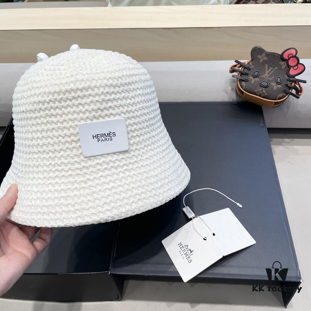 692fb6d499f2d84055c875d1 Hermes-style Women's Korean Fashionable Knitted Fisherman Hat, Casual Sun Protection Bucket Hat for Autumn and Winter
