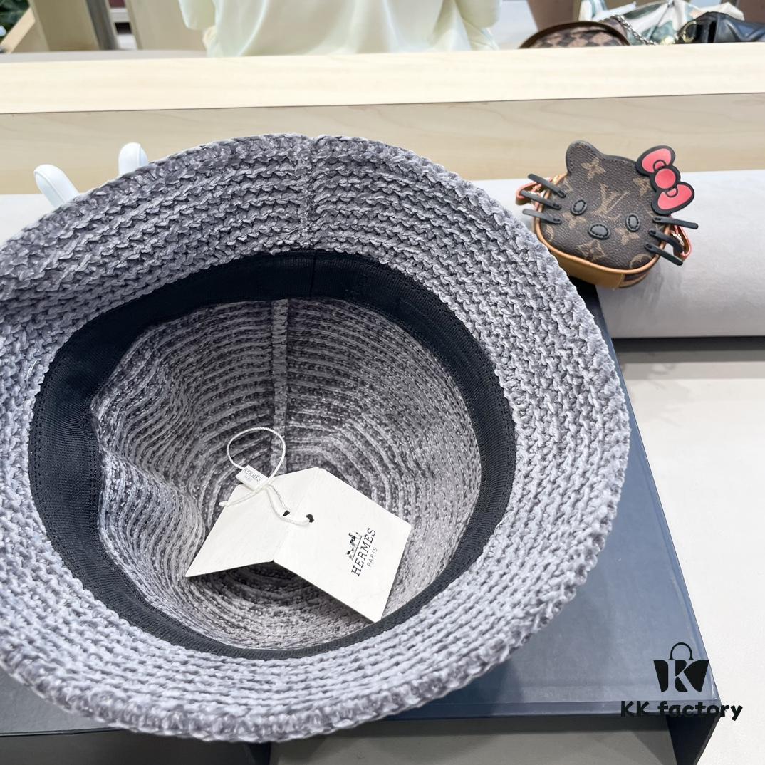 692fb6e399f2d84055c875e6 Hermes-style Women's Korean Fashion Fall and Winter Fisherman Hat, Woven Sun Hat for Face Coverage, Breathable, Popular Japanese Style Bucket Hat