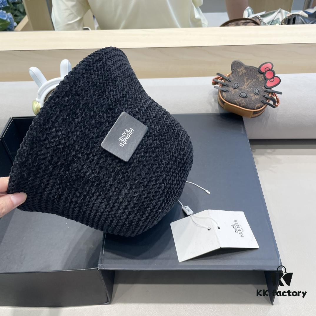 692fb6e799f2d84055c875ed Hermès-style Women's Korean Fashionable Autumn Winter Fisherman Hat, Woven Minimalist Sun Protection Bucket Hat