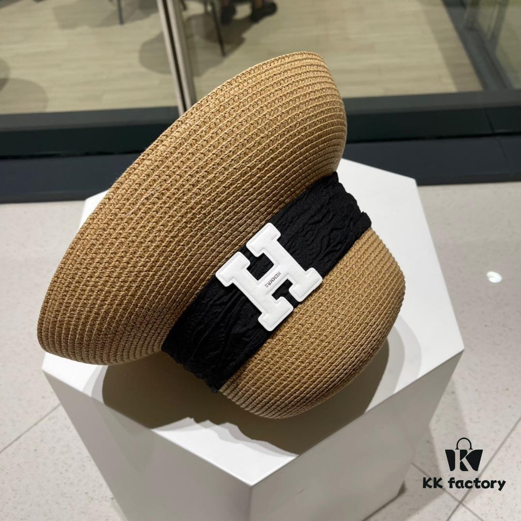 692fb6f199f2d84055c875fe Hermès 2024 New Straw Sun Hat, Boater Hat 🤩 Beach Style, Simple and Elegant, Versatile Accessory