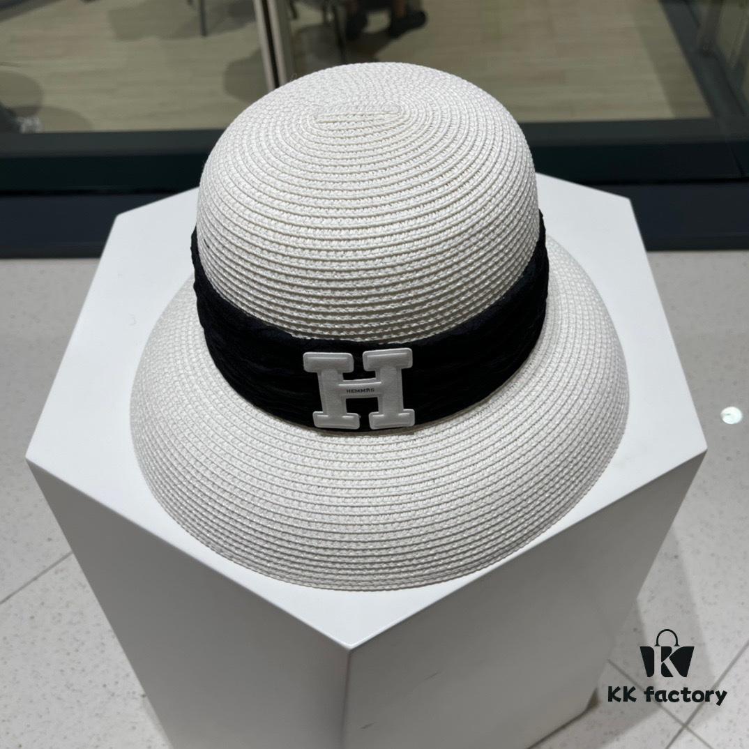 692fb6f999f2d84055c87607 Hermes 2024 New Straw Sun Hat, Beach Bucket Hat 🤩 Simple and Elegant, Versatile Accessory