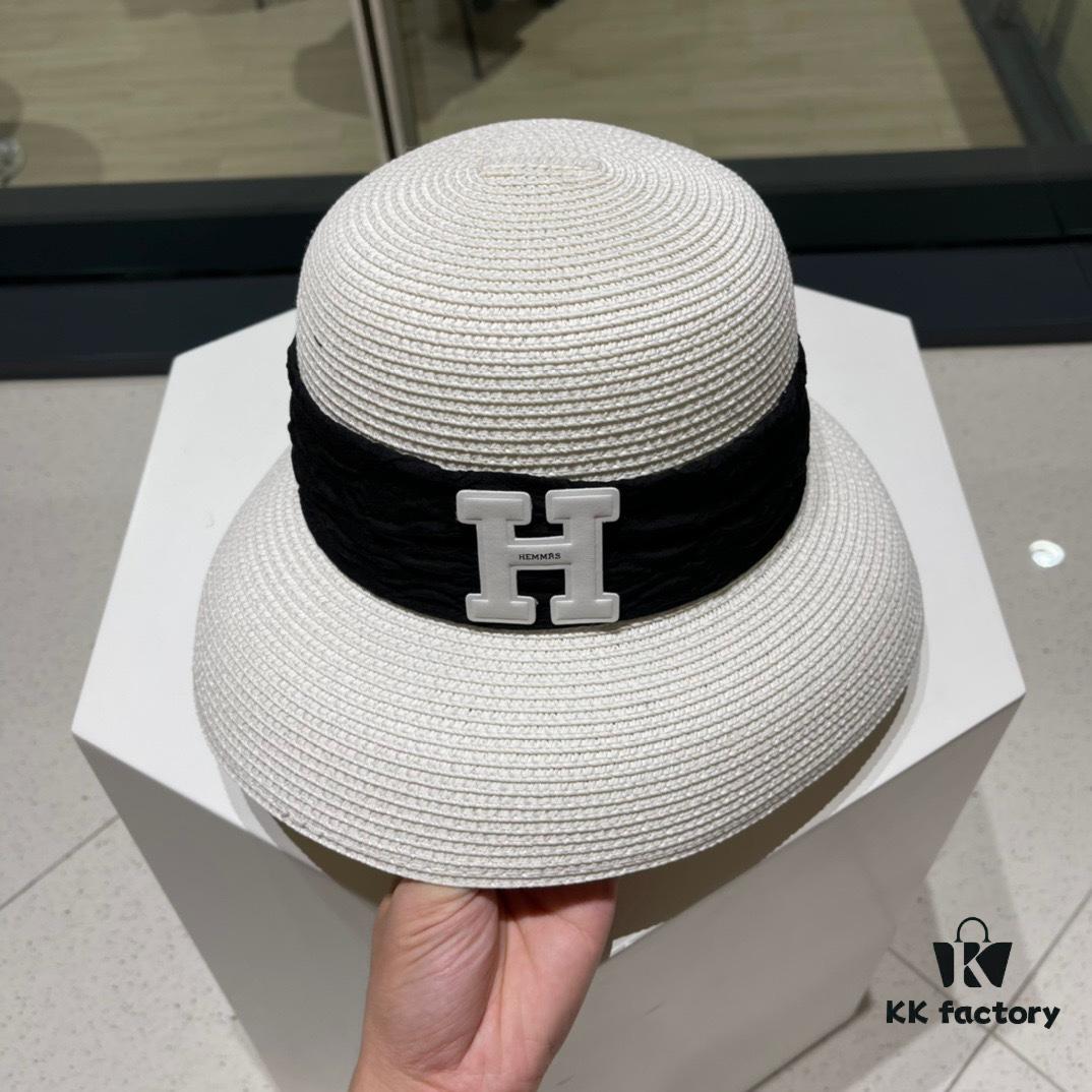 692fb6fd99f2d84055c8760e Hermes 2024 New Straw Sun Hat, Beach Bucket Hat 🤩 Simple and Elegant, Versatile Accessory