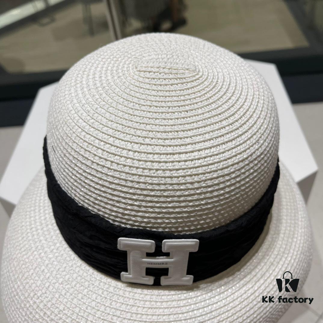 692fb6fd99f2d84055c87610 Hermes 2024 New Straw Sun Hat, Beach Bucket Hat 🤩 Simple and Elegant, Versatile Accessory