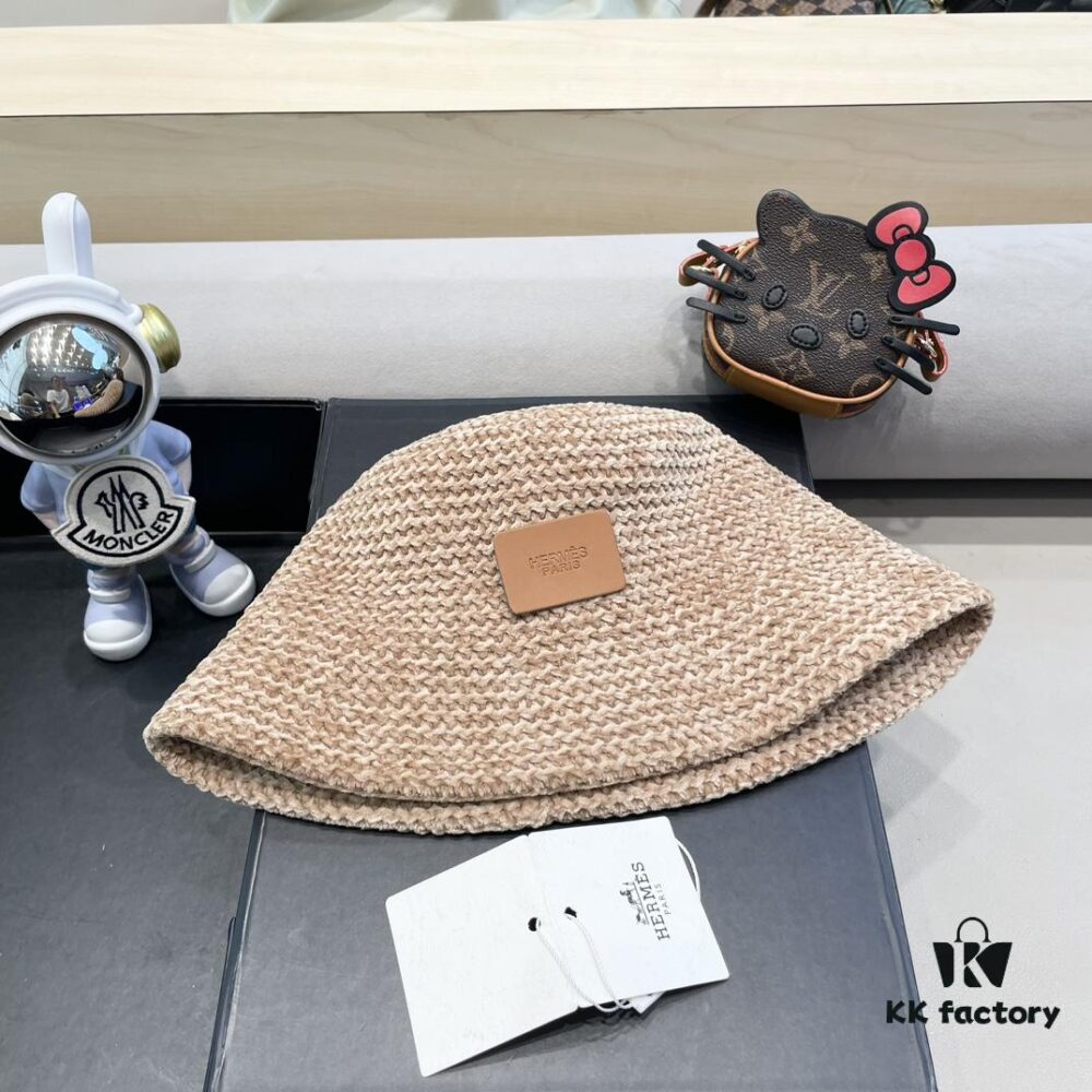 692fb71599f2d84055c87637 Hermès-style Women's Korean Fashionable Autumn Winter Fisherman Hat, Woven Minimalist Sun Protection Bucket Hat