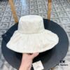 692fb72399f2d84055c8764d Hermes HERMES 2024 Spring/Summer New Arrival Pearl Trim Chinese Style Embroidered Wide-Brimmed Fisherman Hat for Women, Outdoor Travel Beach Sun Protection Hat