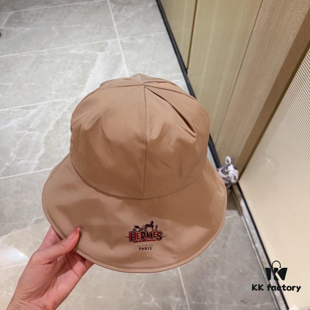 692fb74999f2d84055c87682 Hermès 2024 New Dome Waterproof Smooth Fabric Fisherman Hat with Dust Bag