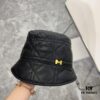 692fb79a99f2d84055c876dd Hermès 2024 New Leather Quilted Irregular Fisherman Hat 💛 Dust Bag Included 🌈 Minimalist Style