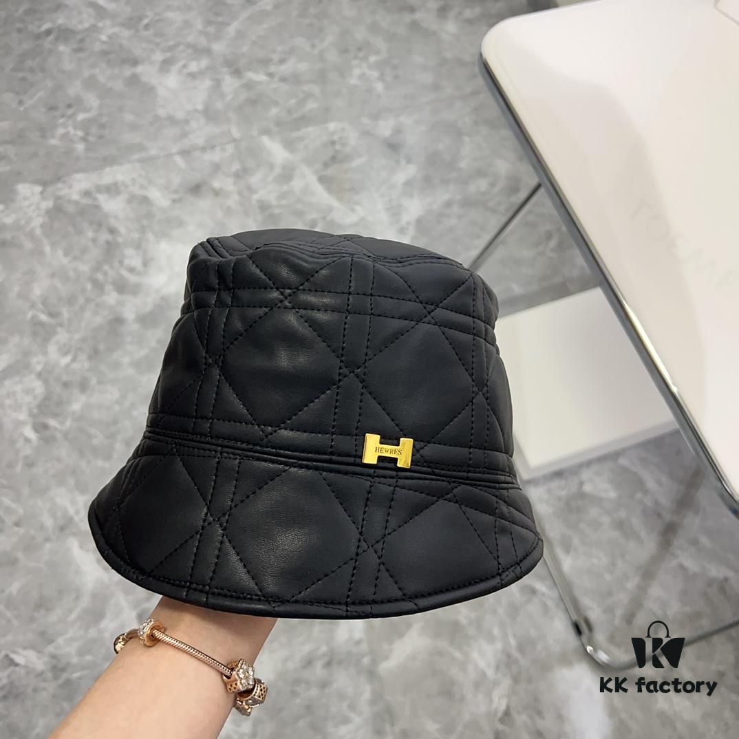 692fb79d99f2d84055c876e0 Hermès 2024 New Leather Quilted Irregular Fisherman Hat 💛 Dust Bag Included 🌈 Minimalist Style