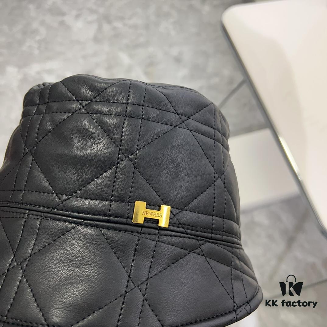 692fb7a099f2d84055c876e4 Hermès 2024 New Leather Quilted Irregular Fisherman Hat 💛 Dust Bag Included 🌈 Minimalist Style