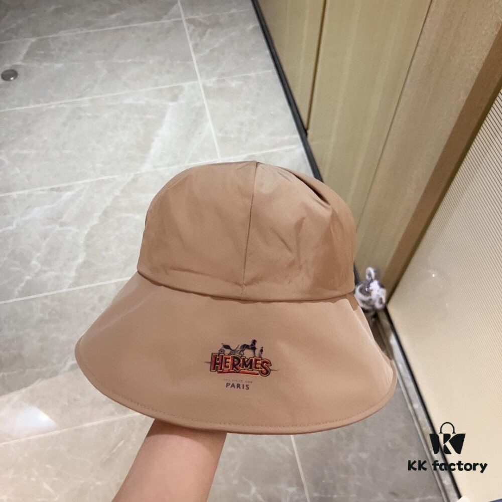 Special 💛 Dust Bag Included [Hermès] 2024 New Dome Waterproof Smooth Material Fisherman Hat, Luxury Style, Extremely Versatile, Grab It Now!